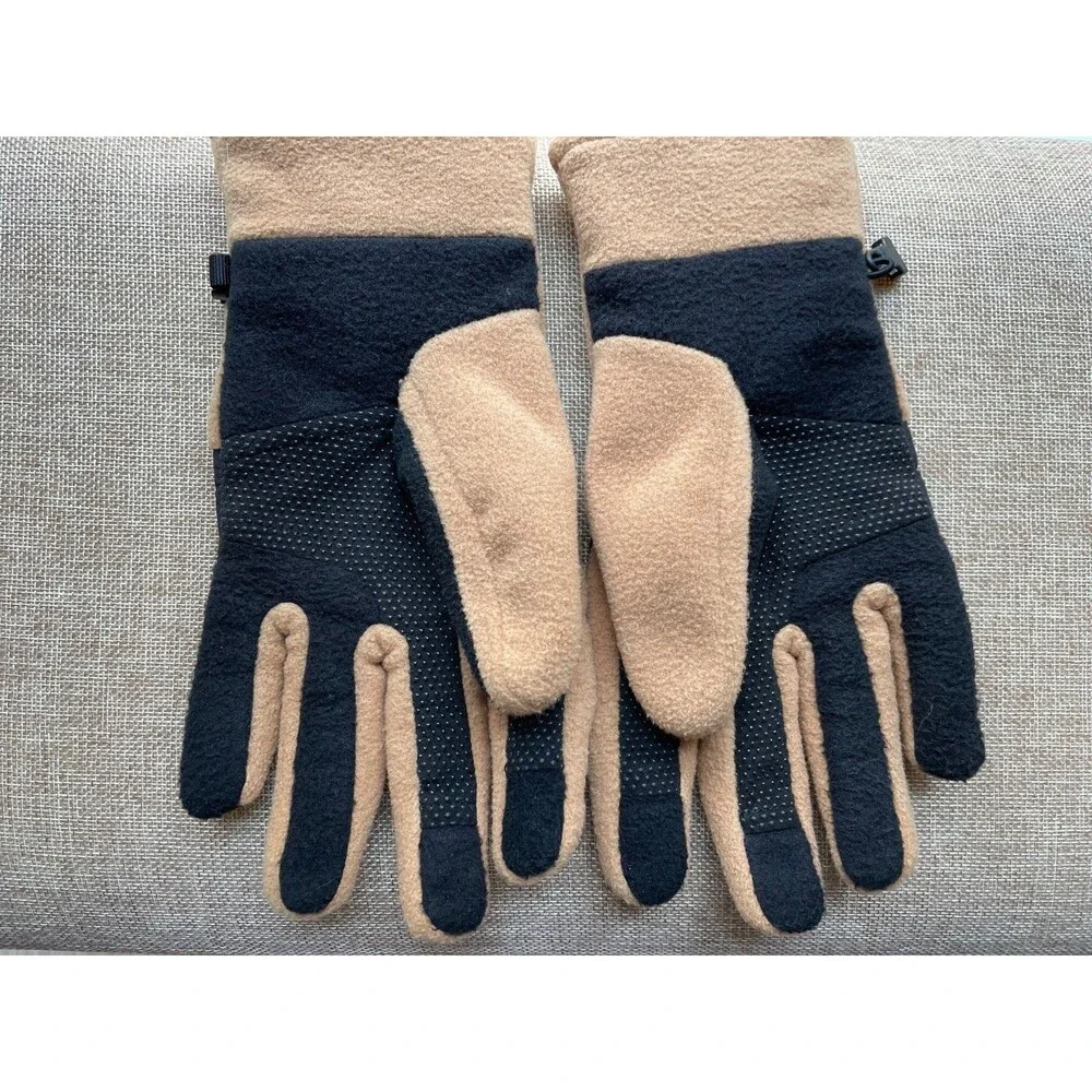The North Face Denali Etip Gloves Almond Butter Fleece Size M - Pristine